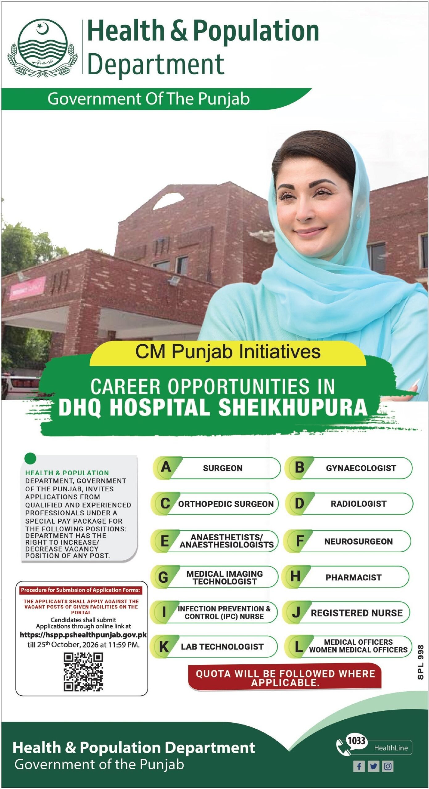 DHQ Hospital Sheikhupura Jobs 2026 Advertisement