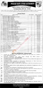 punjab safe cities authority (psca) jobs 2026 in lahore