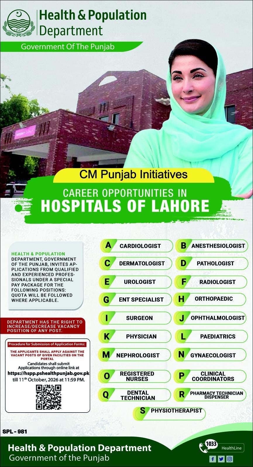 Health and Population Department Punjab Jobs 2026 Advertisement